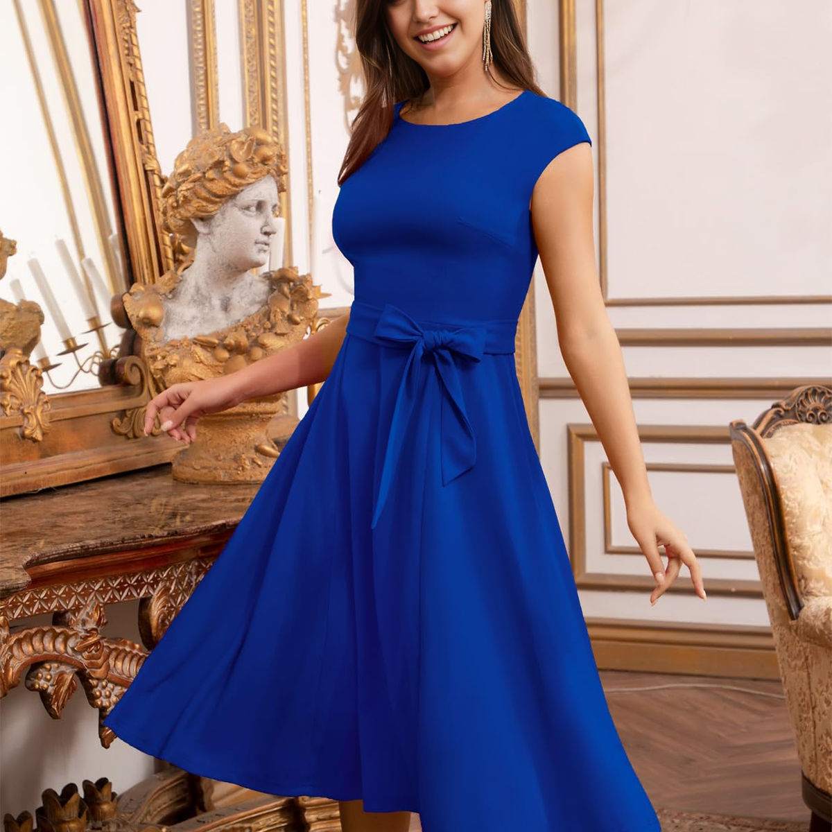 Wholesa A-line Crew Neck Tea Length formal dresses Bridesmaid Dresses –  CNTNZ Dresses Wholesale