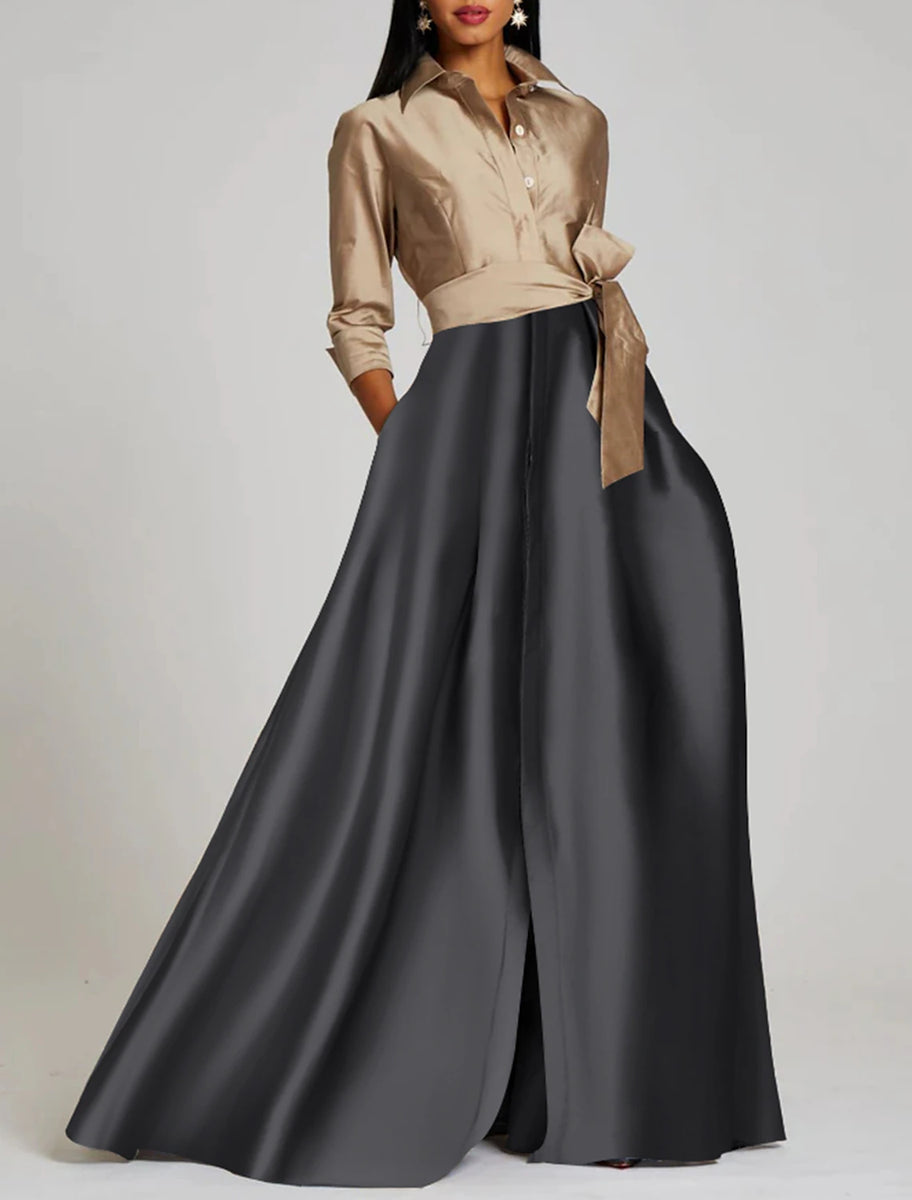 Wholesa A-Line Evening Gown Elegant Dress Formal Floor Length 3/4 Leng – CNTNZ Dresses Wholesale