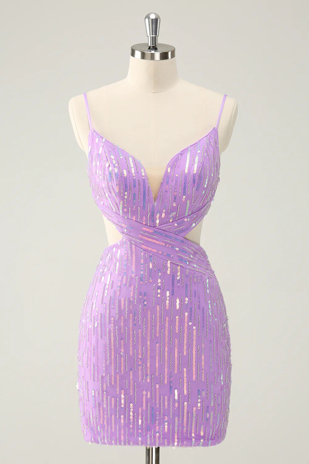 Wholesa Sequined Spaghetti Straps Tight Short Prom Dress Homecoming Dresses