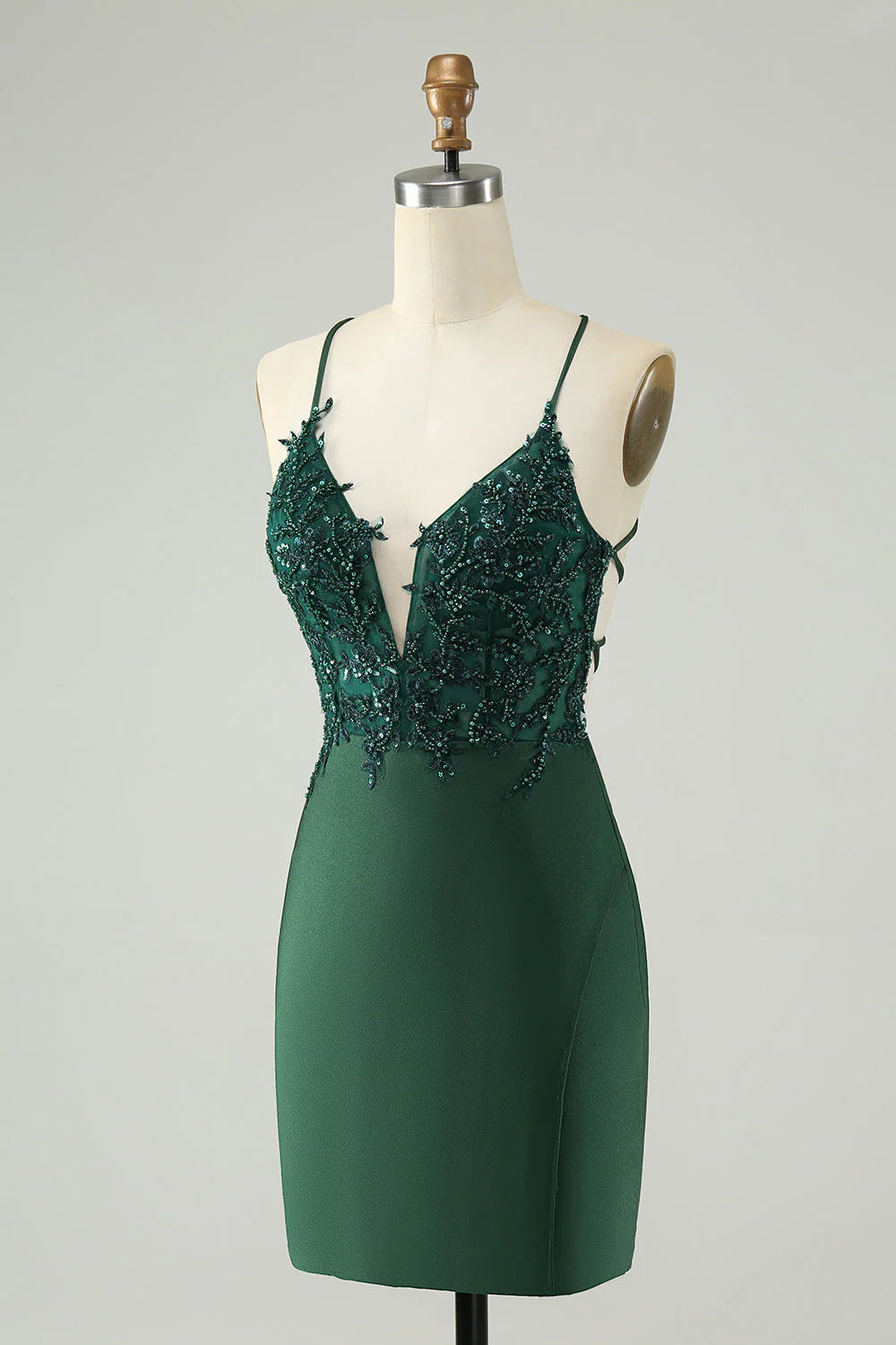 Wholesa Glitter Tight V Neck Beaded Party Dress Homecoming Dresses