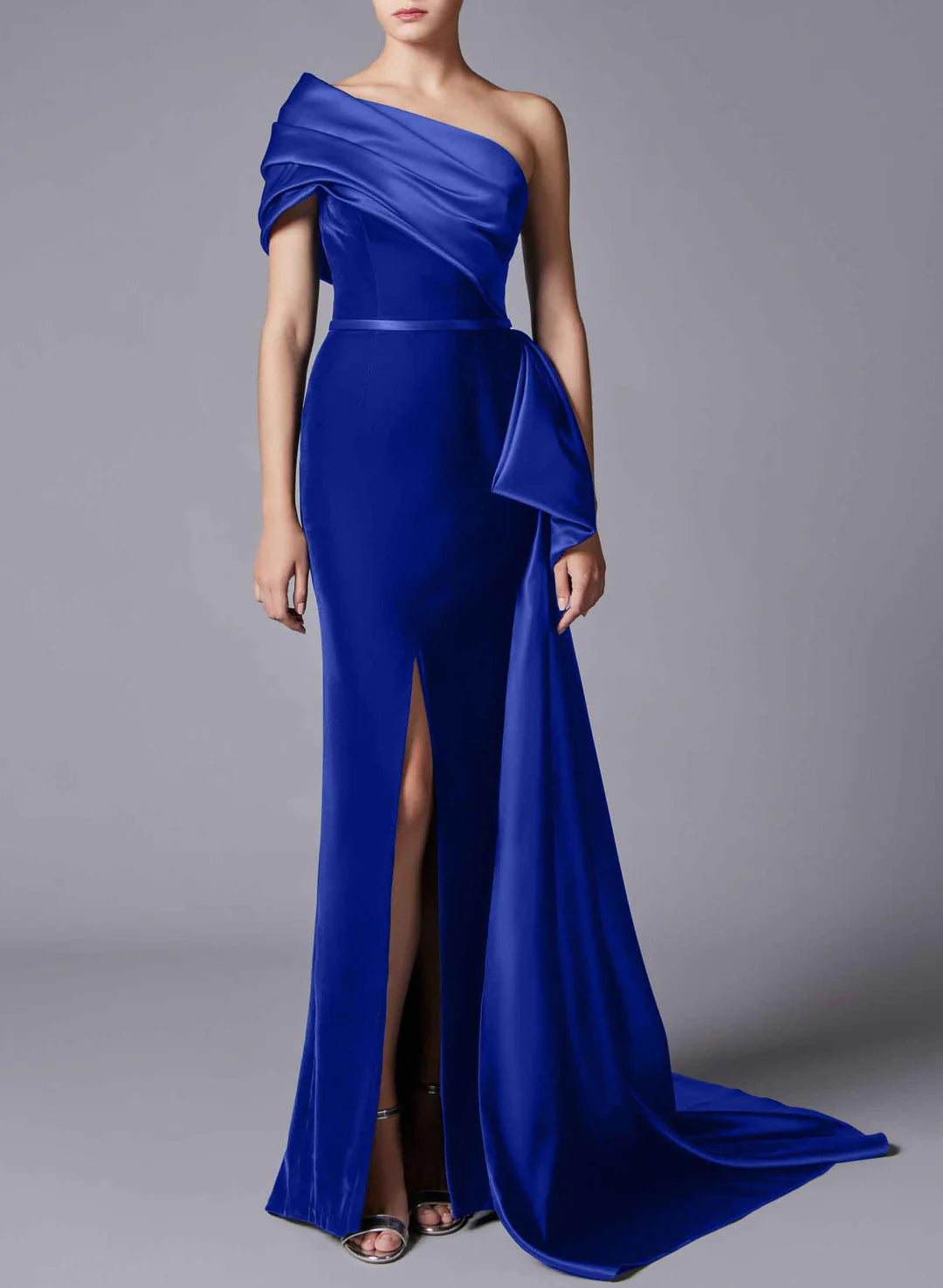 Wholesa Sheath One-Shoulder Velvet Mother Of The Bride Dresses