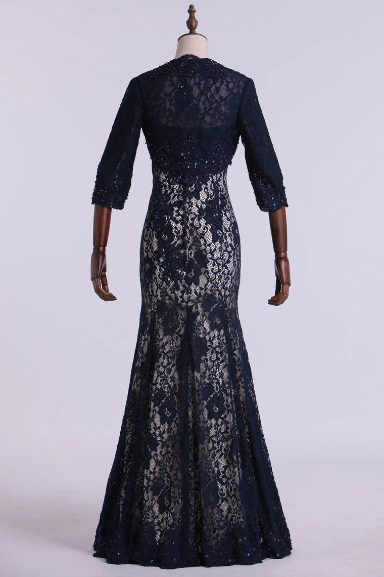 Wholesa Mermaid Strapless Floor Length Lace Mother Of The Bride Dresses