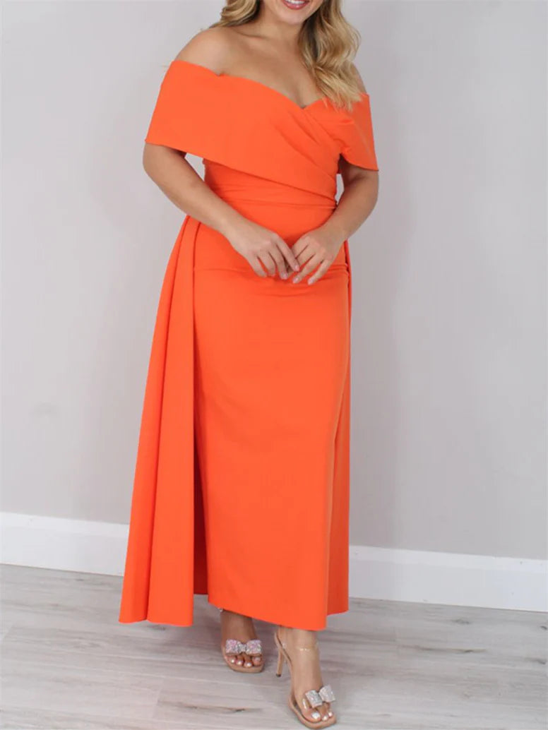 Wholesa A-Line Off-The-Shoulder Ankle-Length Mother of the Bride Dresses