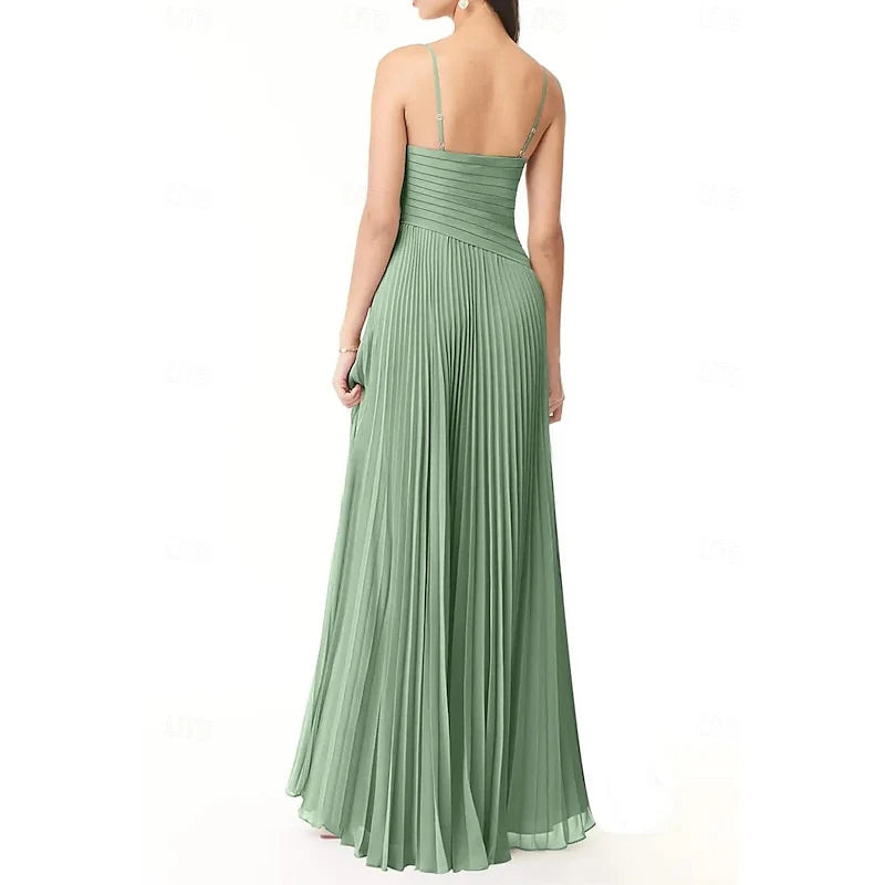 Wholesa A-Line V Neck Spaghetti Straps Bridesmaid Dresses
