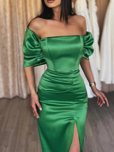 Wholesa Sheath Off-The-Shoulder Long Prom Dresses