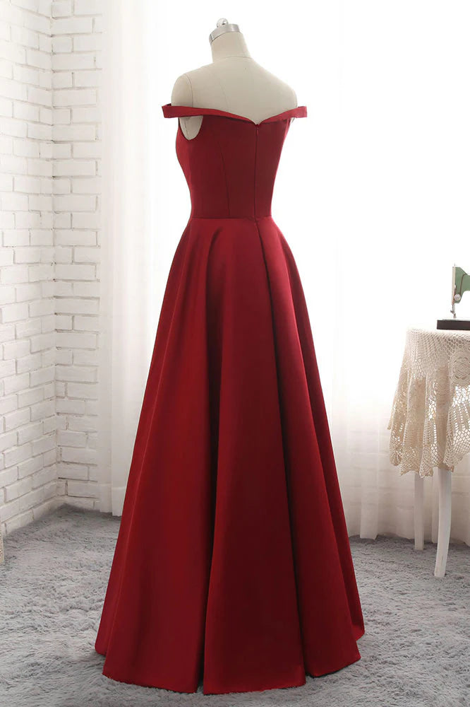 Wholesa Simple Off Shoulder Long Prom Dress