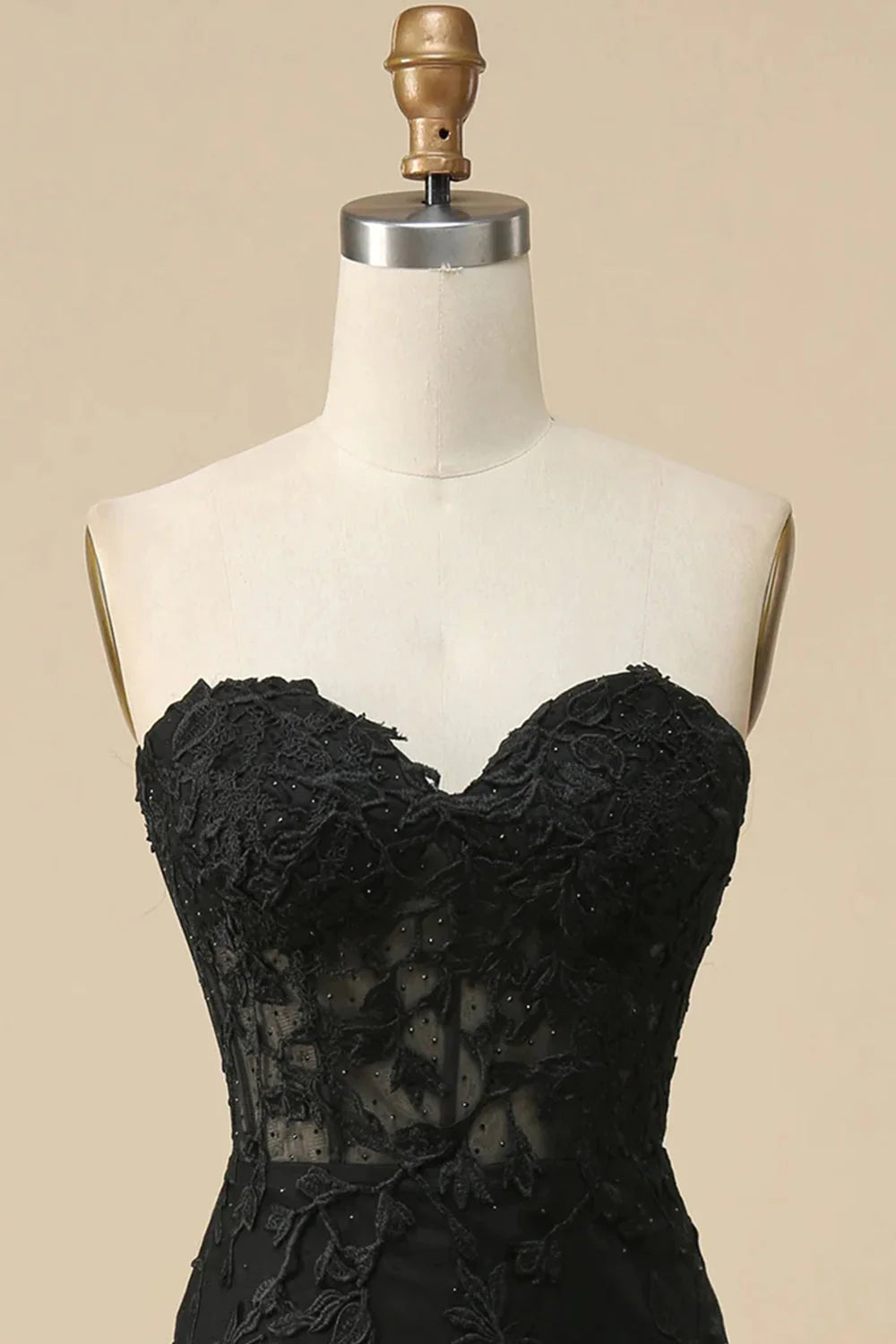 Wholesa Pink Corset Sweetheart Long Lace Mermaid Prom Dress with Slit