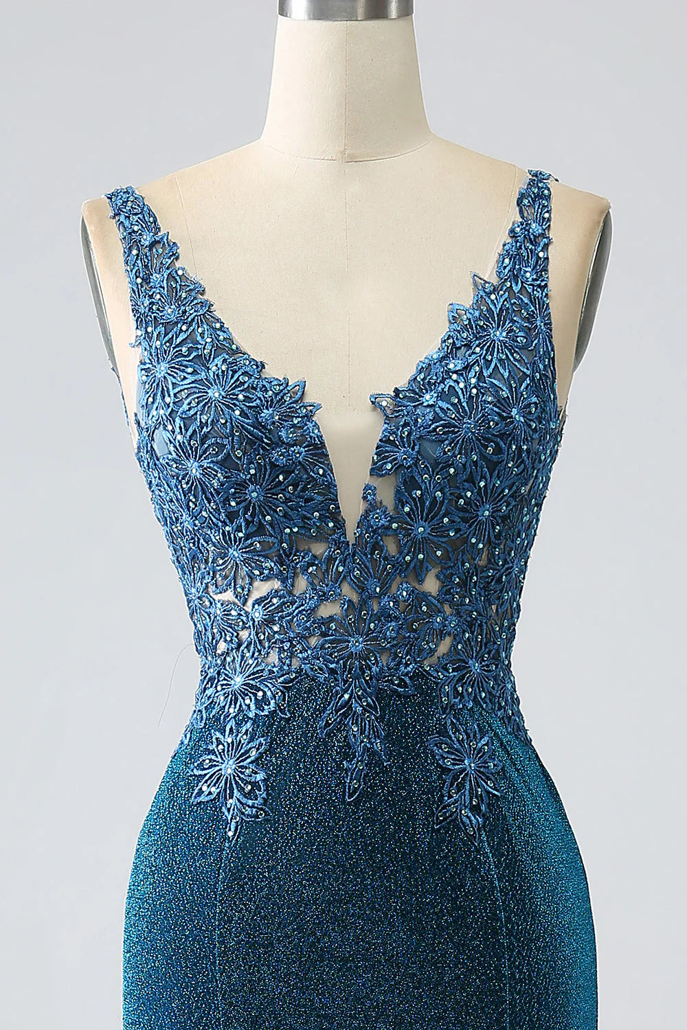 Wholesa Mermaid Glitter Prom Dress with Beading