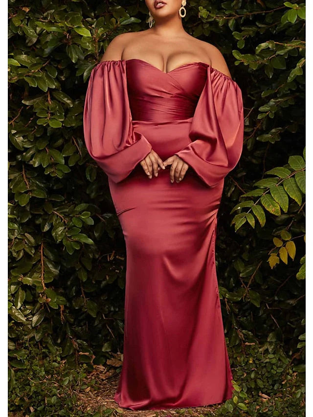 Wholesa Sheath Off-The-Shoulder Floor-Length Prom Dresses