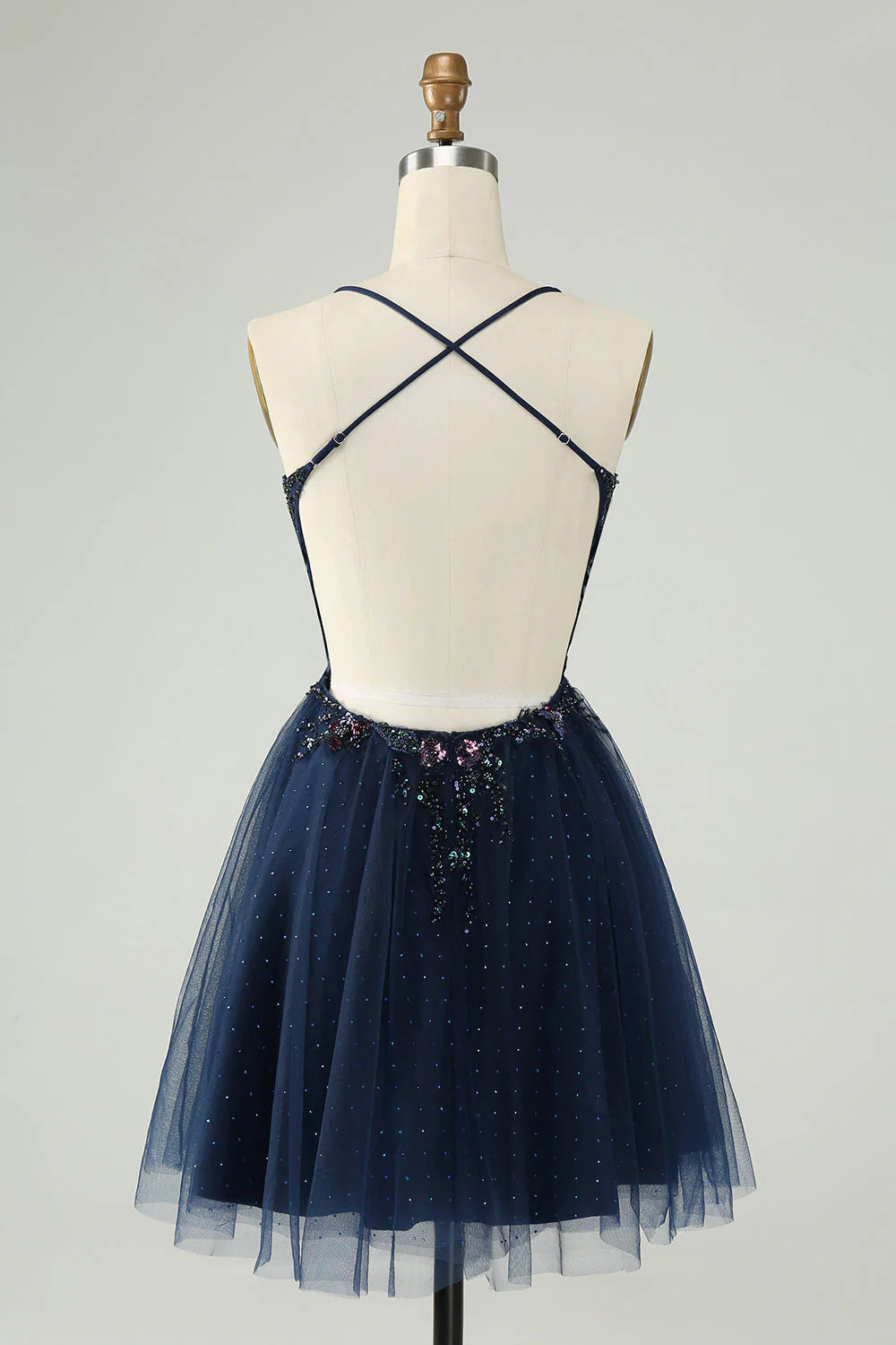 Wholesa A-Line Glitter Sequined Tulle Short Prom Dress Homecoming Dresses