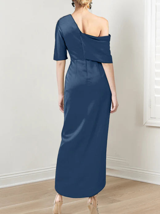Wholesa Sheath One-Shoulder Short Sleeves Asymmetrical Mother Of The Bride Dresses