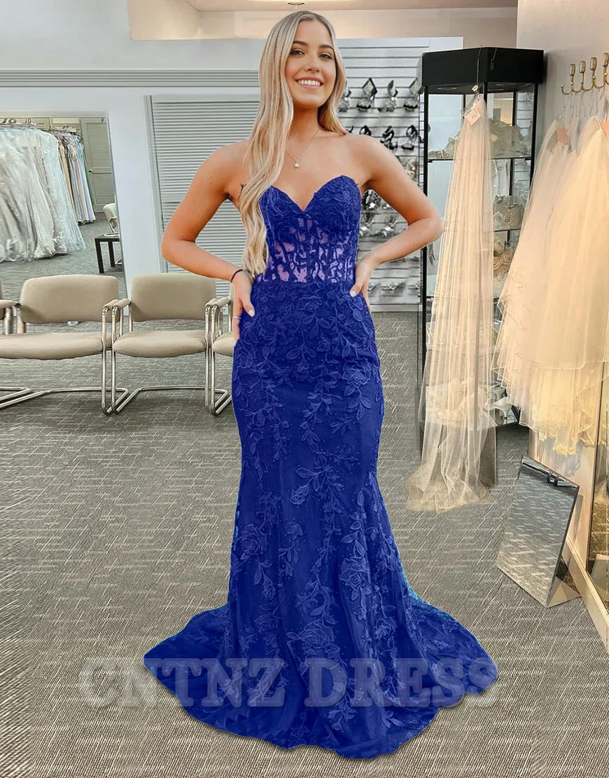 Wholesa Mermaid Elegant Lace Sweetheart formal dresses evening gown Prom Dress