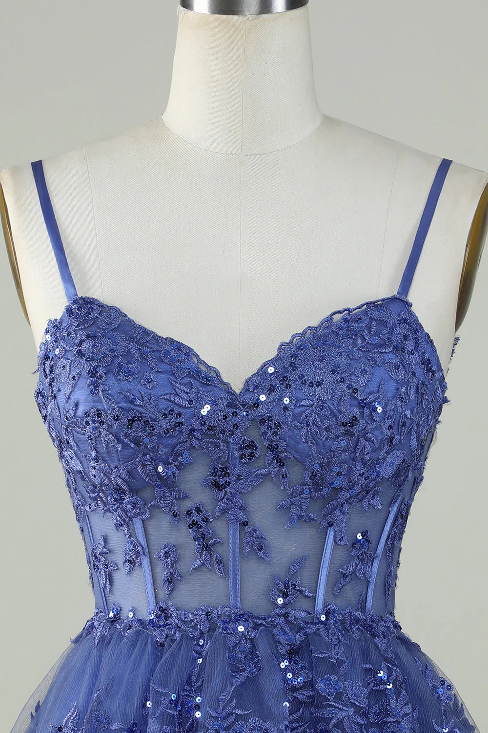 Wholesa Spaghetti Straps Sparkly Corset Party Dress Homecoming Dresses