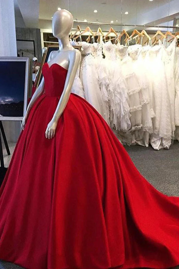 Wholesa A-line Ball Gown Sweetheart Long Prom Dress Evening Dress