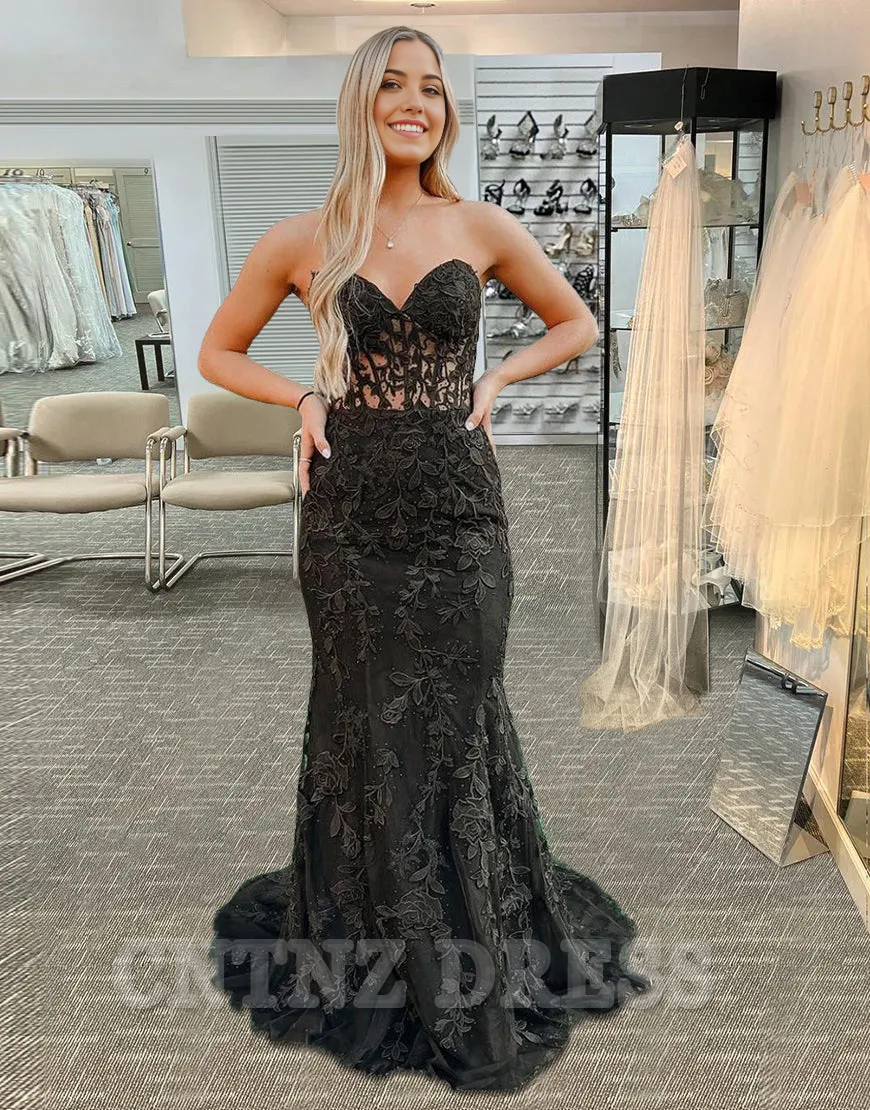 Wholesa Mermaid Elegant Lace Sweetheart formal dresses evening gown Prom Dress