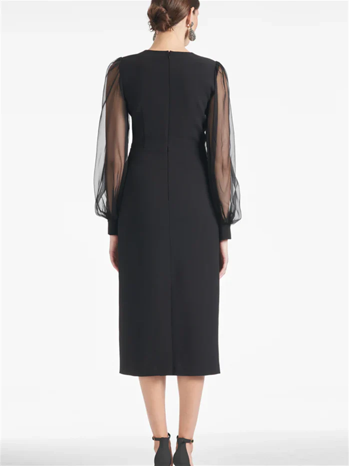 Wholesa Sheath V Neck Tea Length Mother of the Bride Dresses