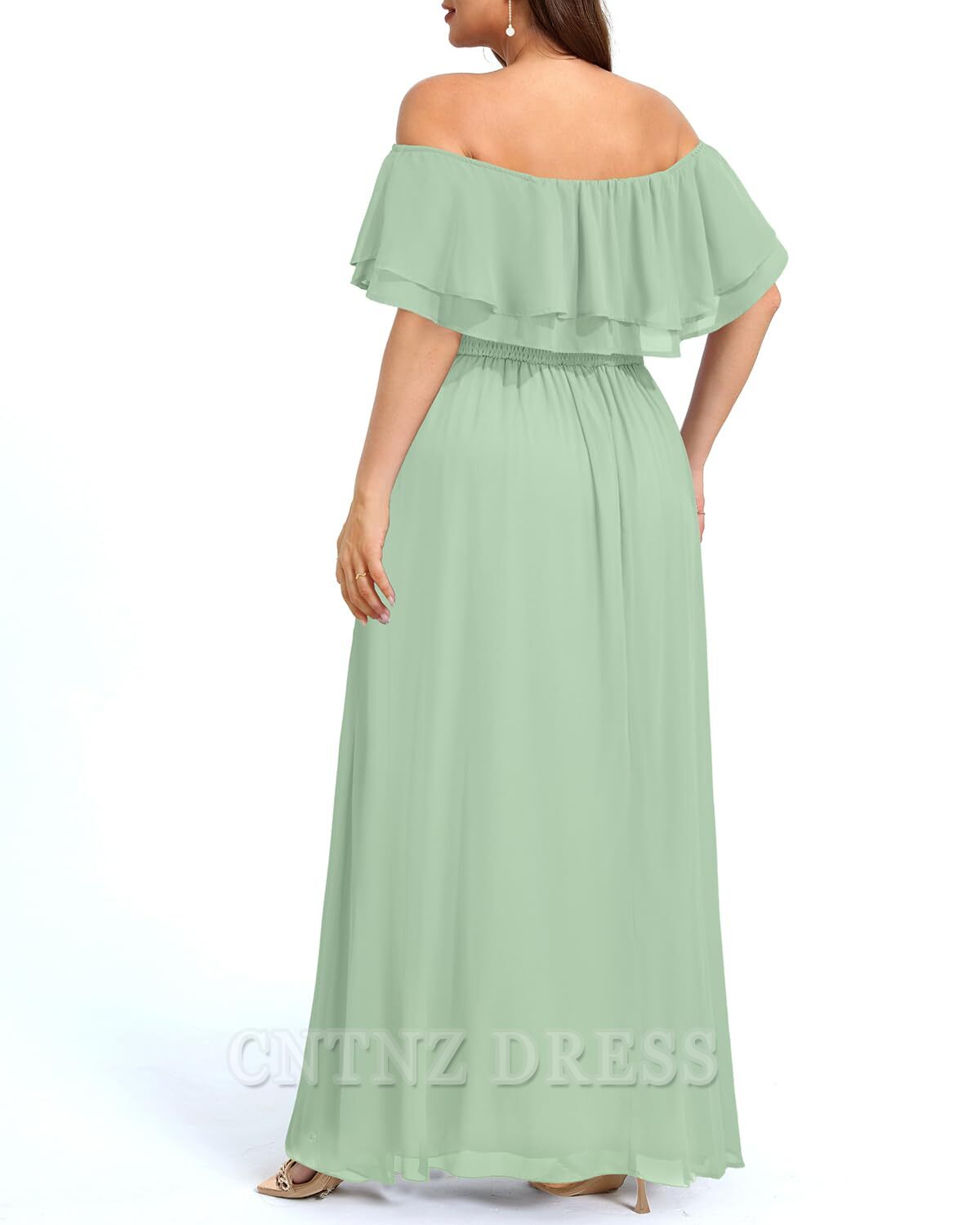 Wholesa Plus Size A-line Off The Shoulder Chiffon formal dresses Bridesmaid Dresses evening gown Prom Dress