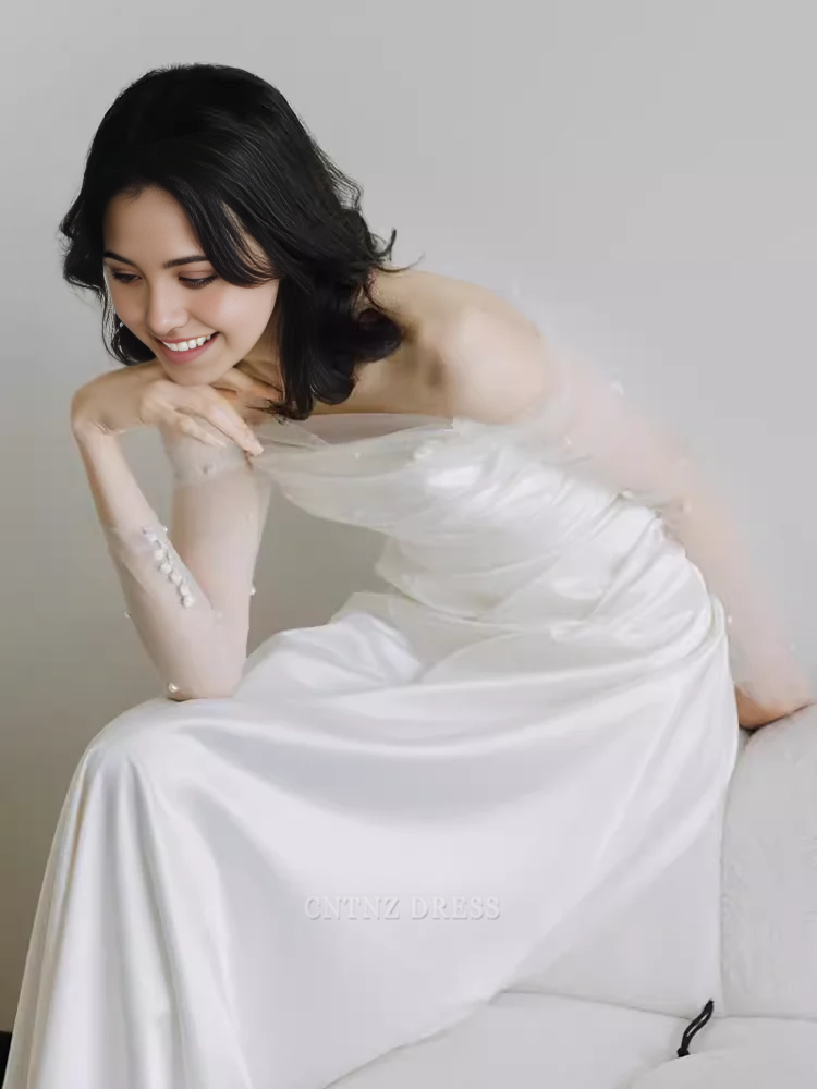 Wholesa Mermaid Simple Sleeveless Long formal dresses Bridesmaid Dresses evening gown Prom Dress