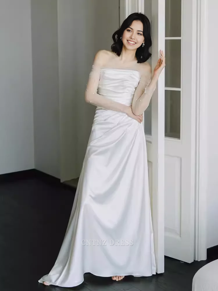 Wholesa Mermaid Simple Sleeveless Long formal dresses Bridesmaid Dresses evening gown Prom Dress