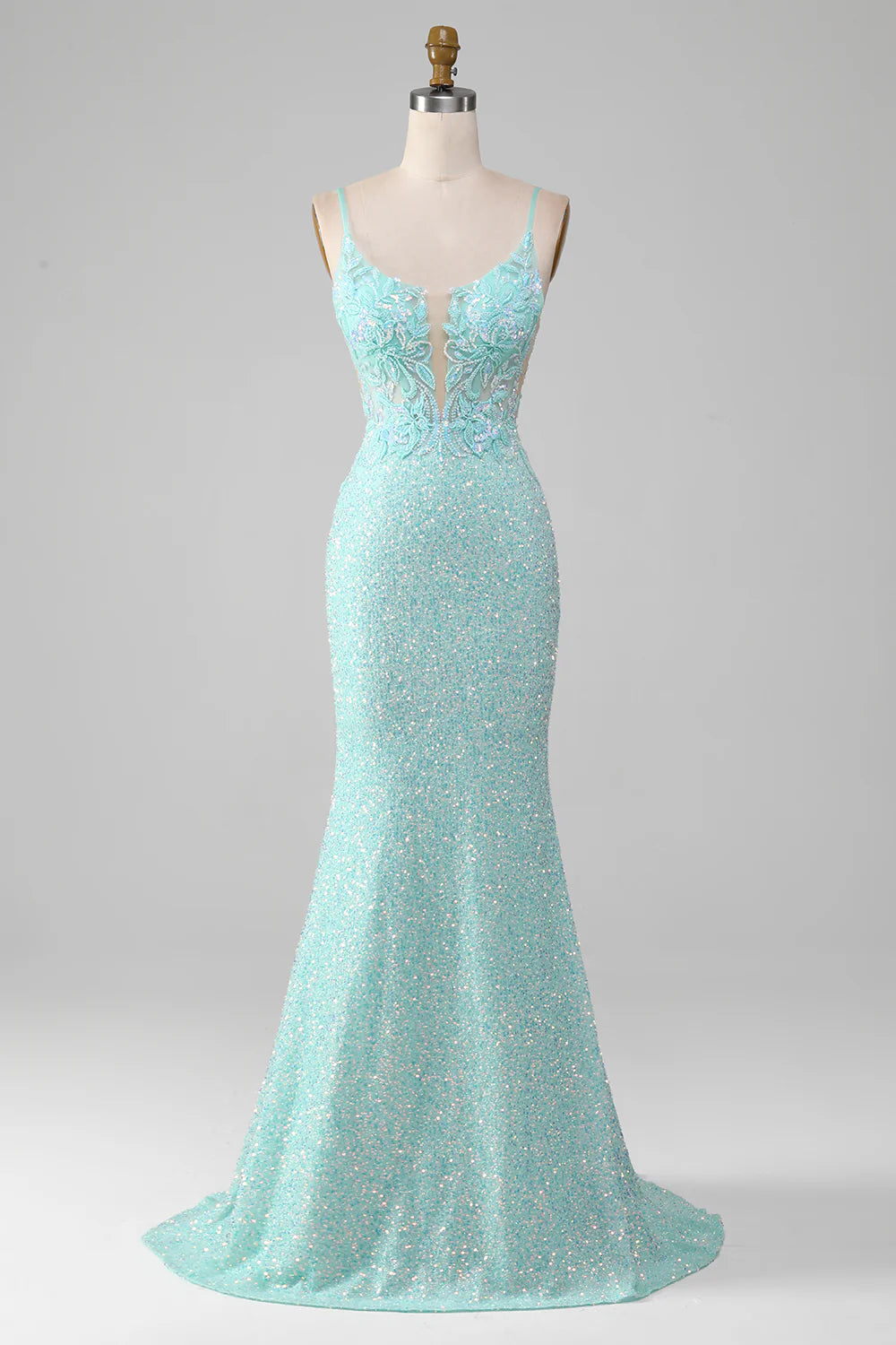 Wholesa Mermaid Sequins Sparkly Prom Dress with Slit