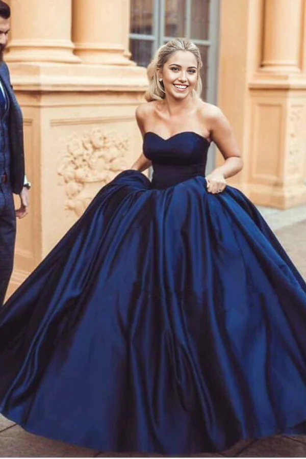 Wholesa A-line Ball Gown Sweetheart Long Prom Dress Evening Dress