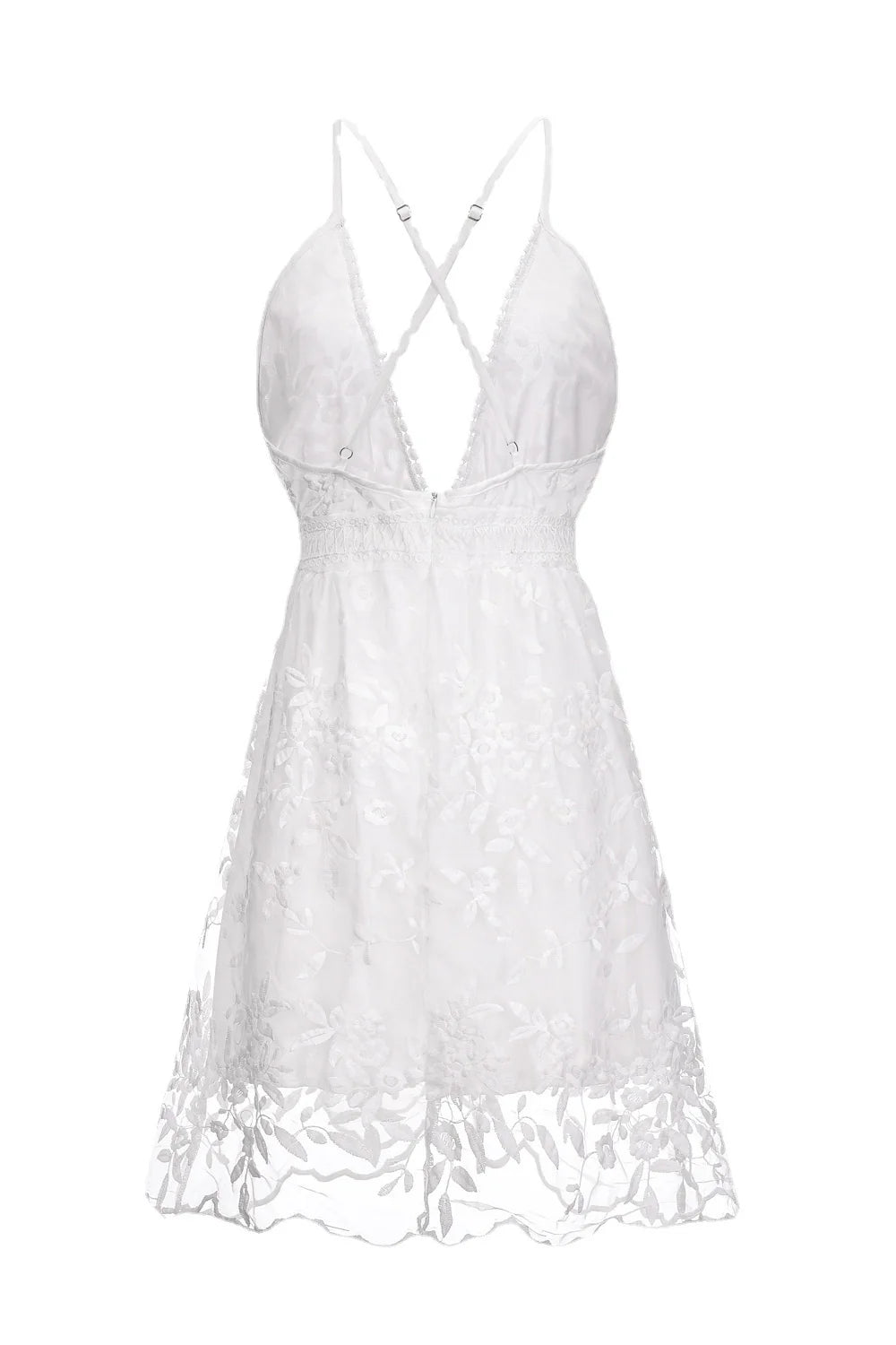 Wholesa A-Line Spaghetti Straps Cross Back Short Wedding Dress