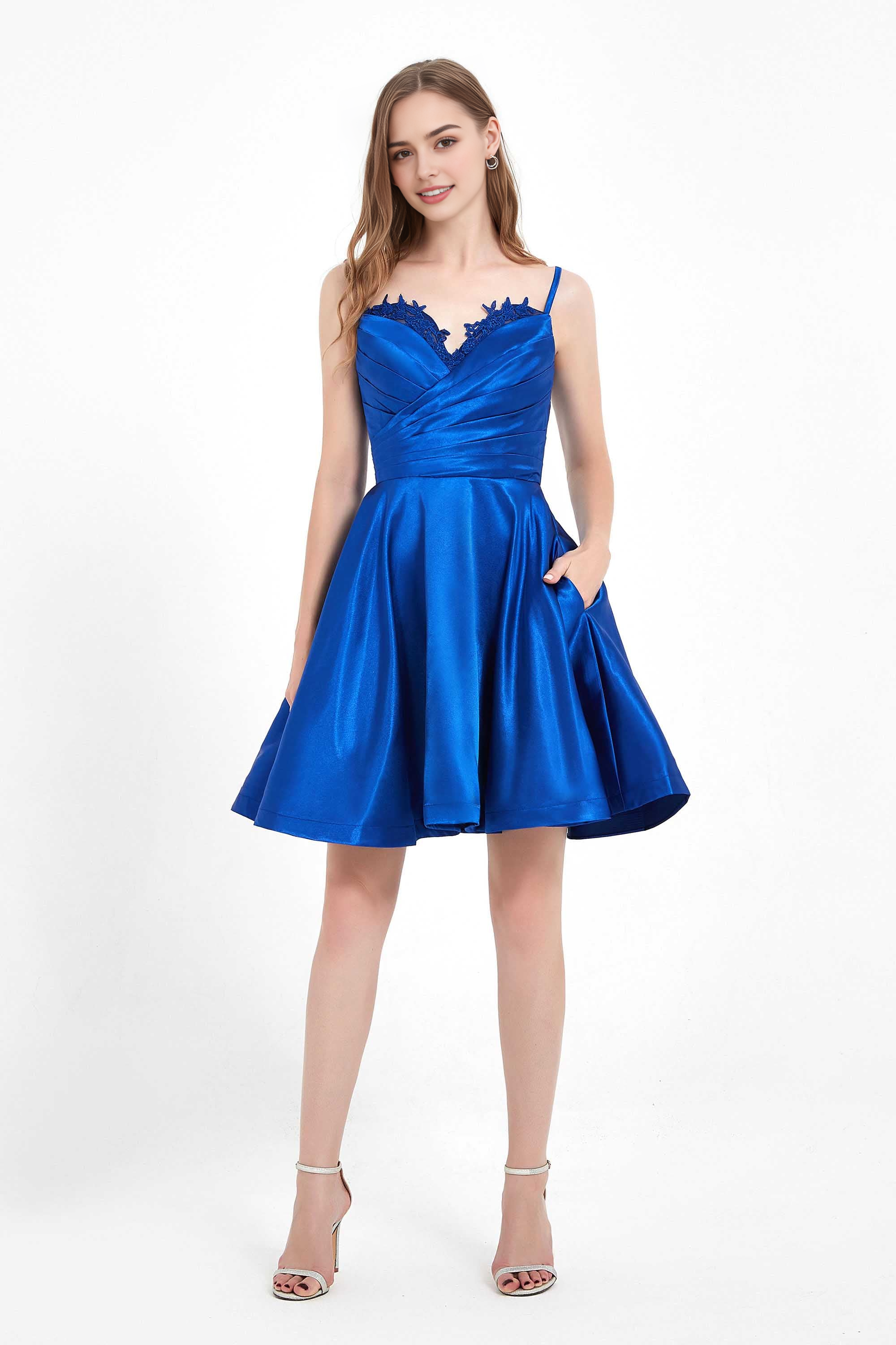 CNTNZ DRESS Fashion Elegant A Line Spaghetti Strap Lace Sweetheart Applique Open Back Fresh Short Skater Dress Hot Sale Homecoming Dress