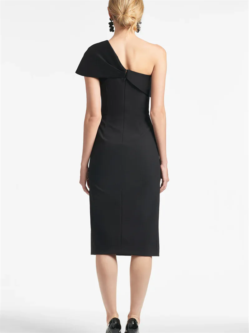 Wholesa Sheath One Shoulder Tea Length Mother of the Bride Dresses