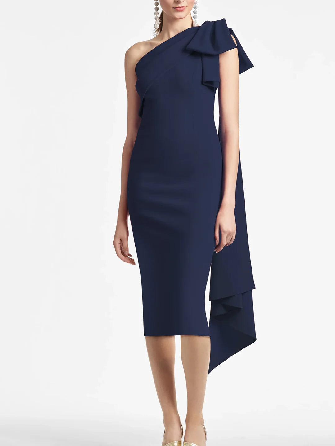 Wholesa Sheath One Shoulder Tea Length Mother of the Bride Dresses