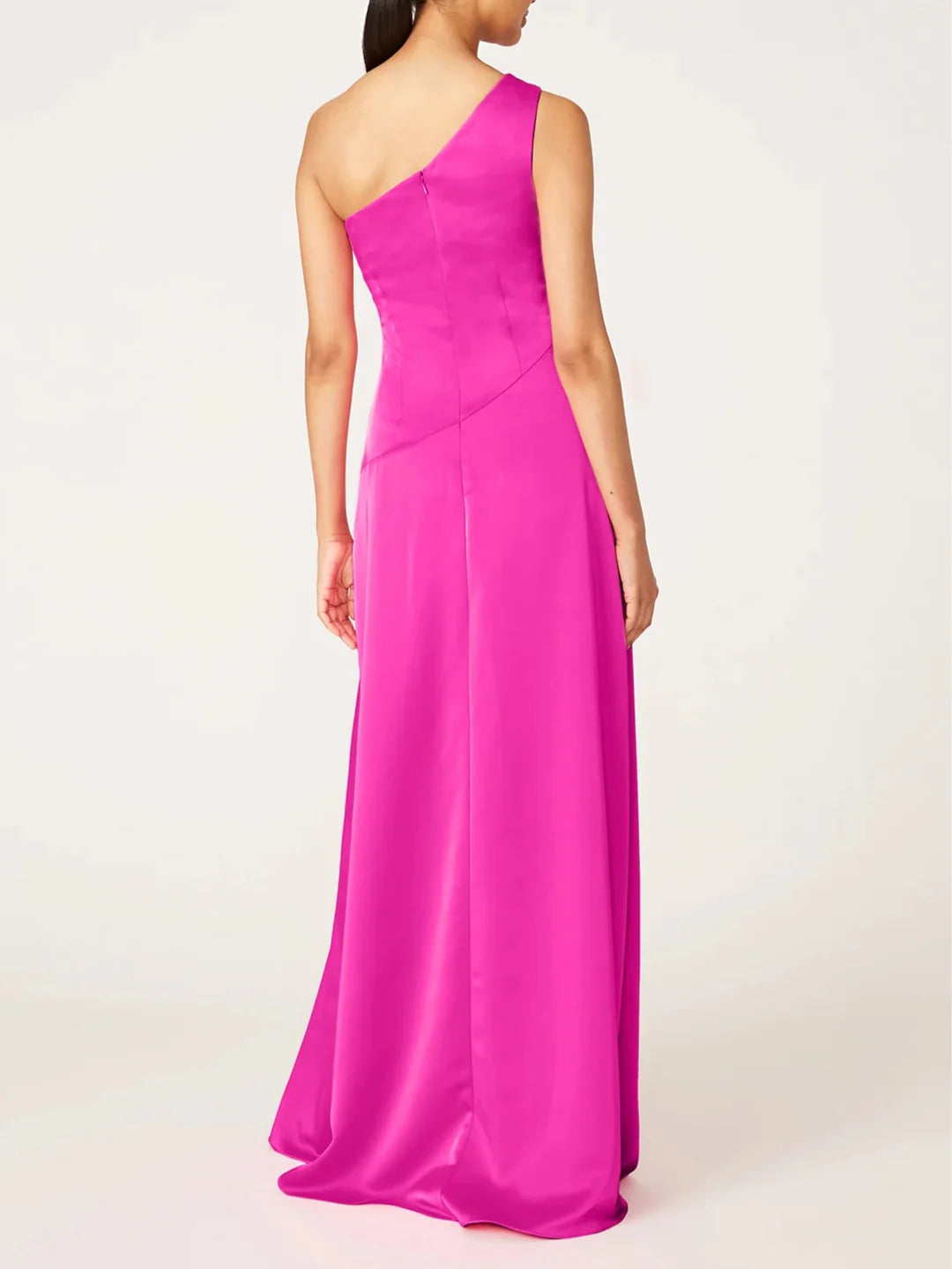 Wholesa A-Line One-Shoulder Sleeveless Floor-Length Evening Dress