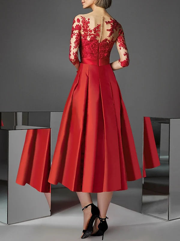 Wholesa A-Line Neck Tea Length Cocktail Dresses