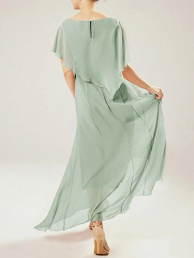 Wholesa Sheath Scoop Short Sleeves Mother Of The Bride Dresses