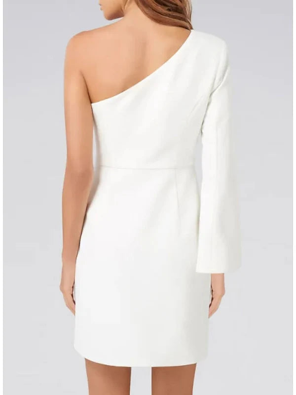 Wholesa Sheath One Shoulder Long Sleeve Cocktail Dresses