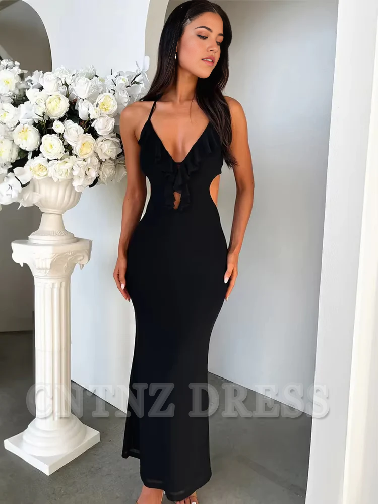 Wholesa Elegant Sleeveless Sexy Backless Bodycon High Split formal dresses Bridesmaid Dresses evening gown Prom Dress