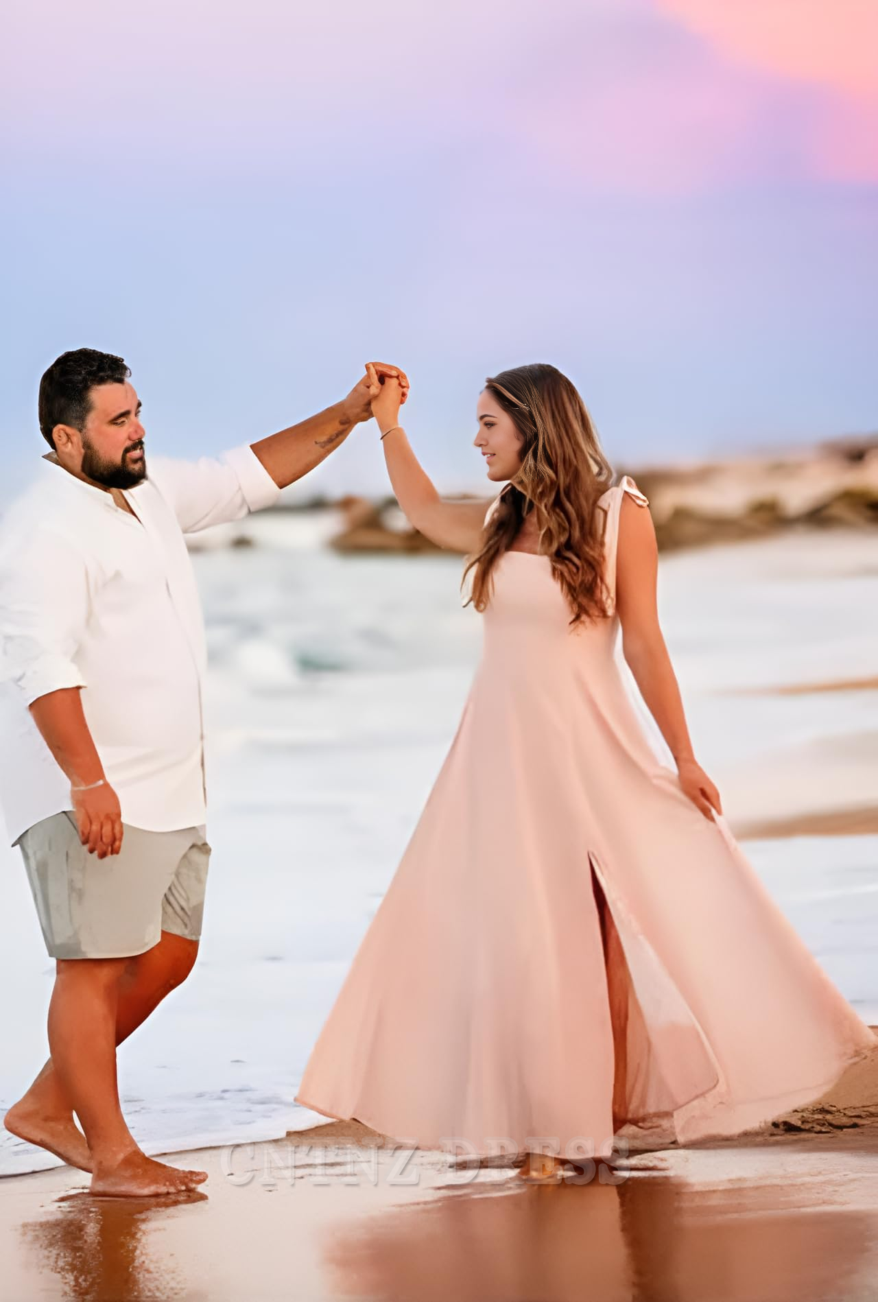 Wholesa A Line Square Neck Chiffon formal dresses Bridesmaid Dresses evening gown Prom Dress with Slit