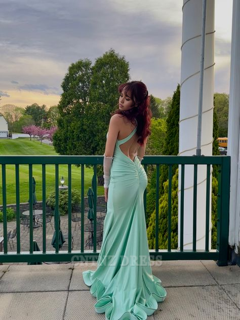 Wholesa Mermaid Straps Backless Mint Green Long formal dresses Bridesmaid Dresses evening gown Prom Dress