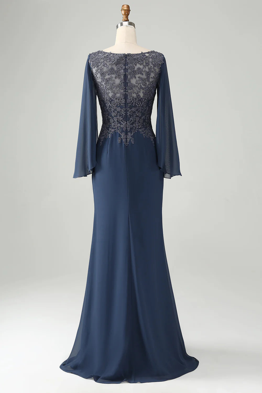 Wholesa Mermaid V Neck Beaded Mother of Bride Dress with Appliques