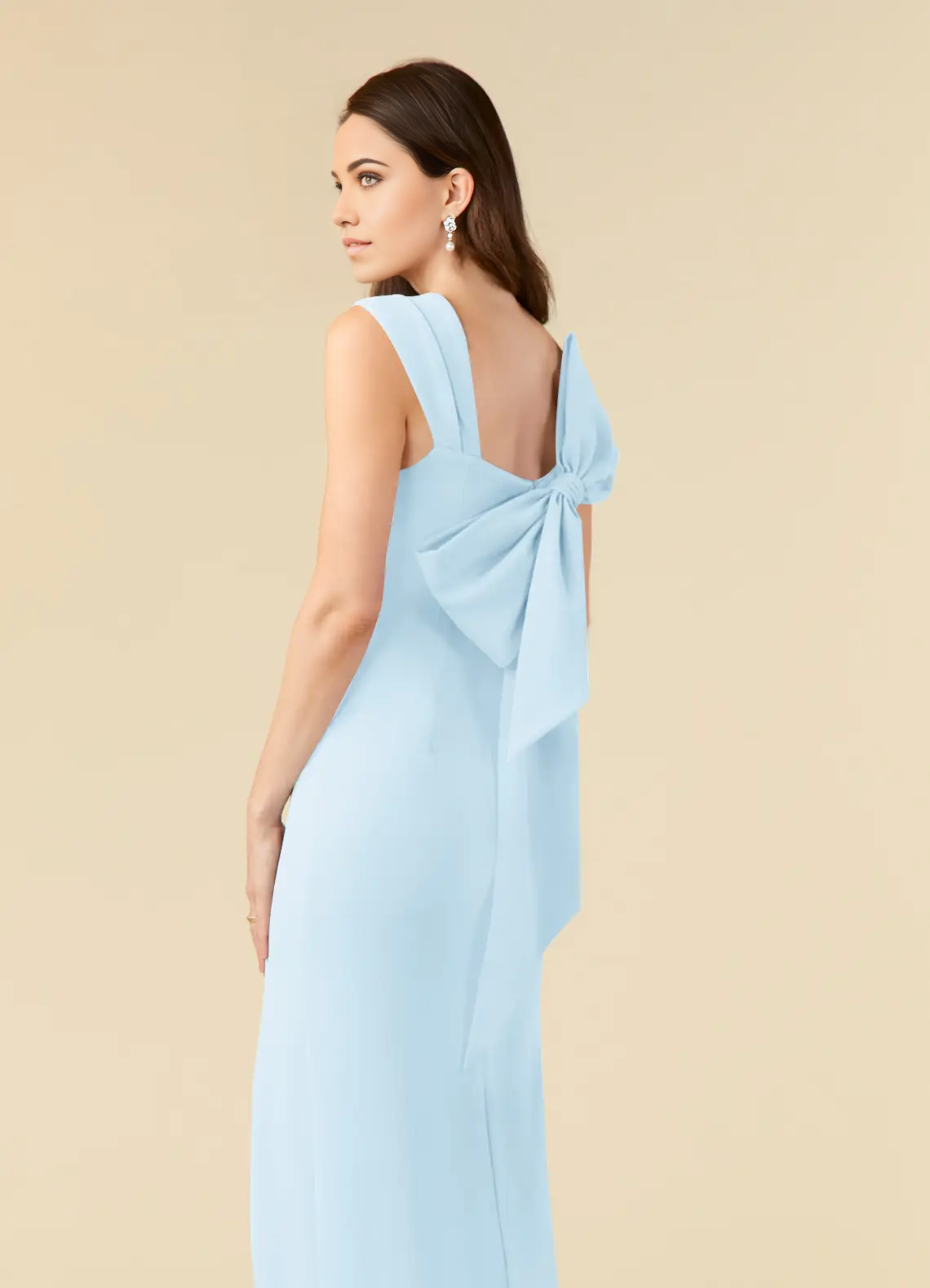 Wholesa Sheath Elegant Sky Blue formal dresses evening dress Mother of the Bride Dresses With Side Slit