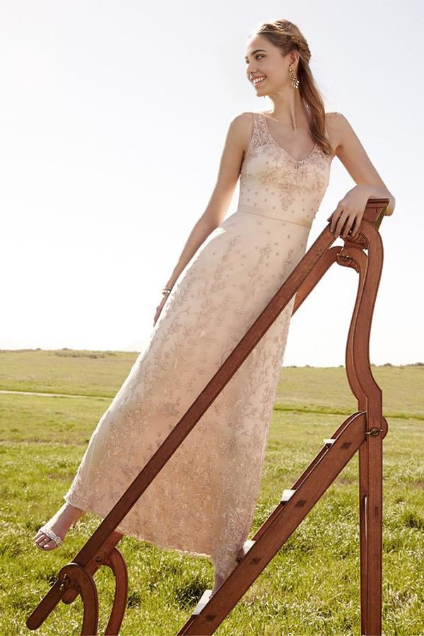 Wholesa Romantic V Neck Blush Pink Lace Detachable Skirt Bridal Dresses Wedding Dresses