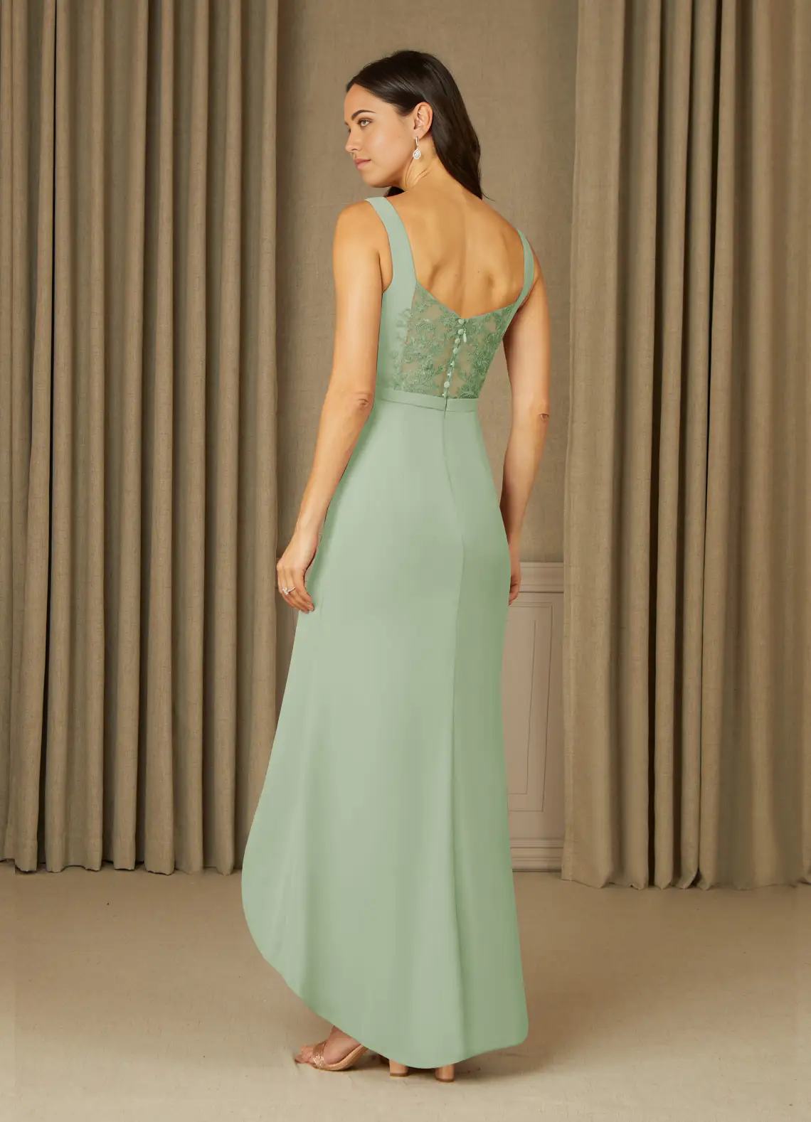 Wholesa Mermaid Lace Chiffon Dusty Sage formal dresses evening dress Mother of the Bride Dresses