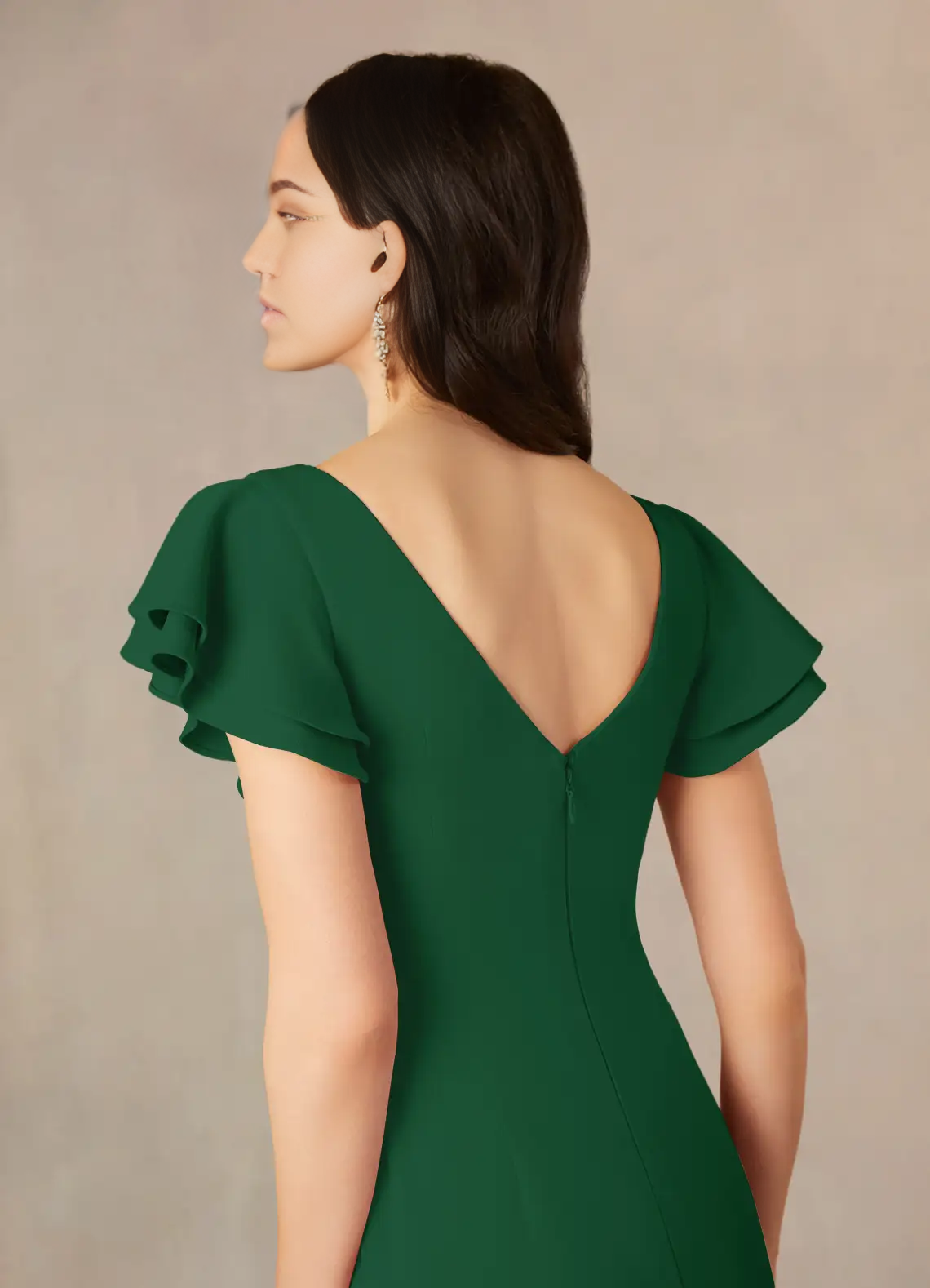 Wholesa Mermaid Scoop Ruched Dark Green formal dresses evening dress Mother of the Bride Dresses