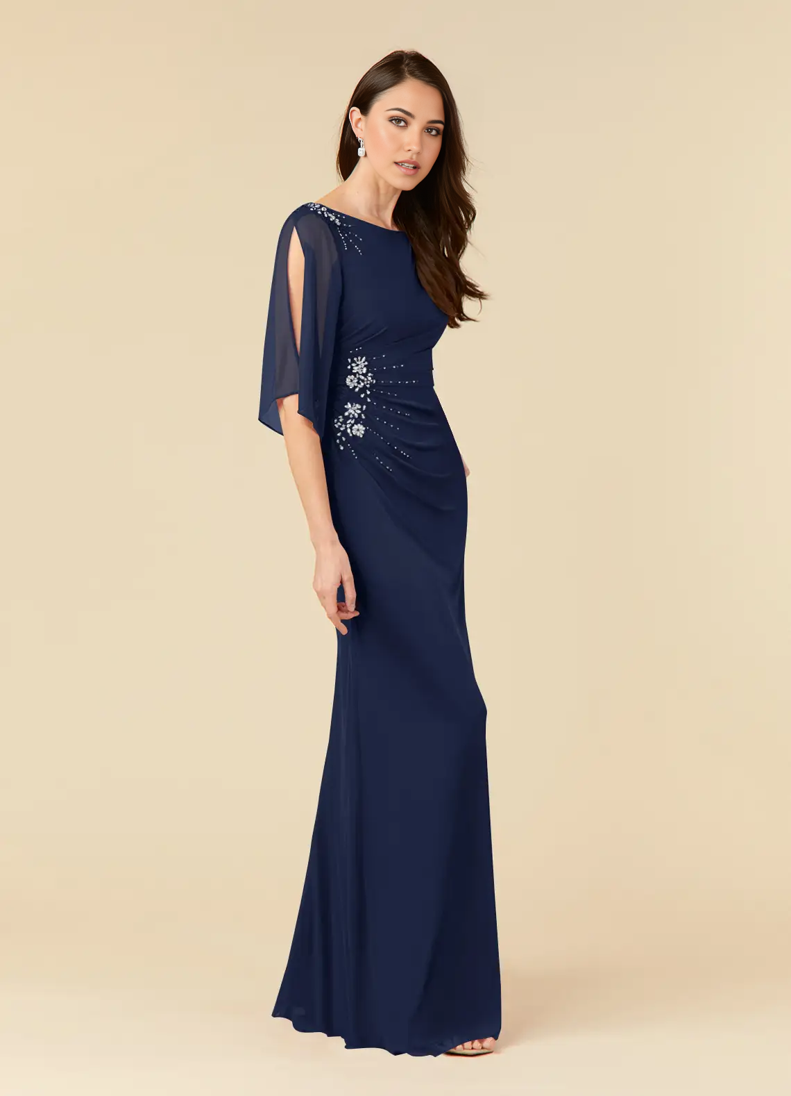 Wholesa Sheath Sequins Dark Navy formal dresses evening dress Mother of the Bride Dresses