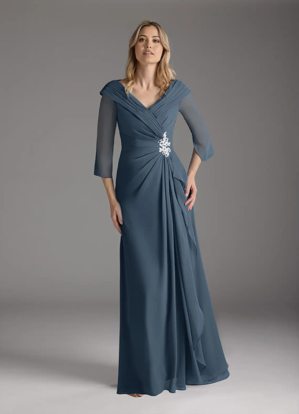 Wholesa A-Line V-Neck Chiffon formal dresses evening dress Mother of the Bride Dresses