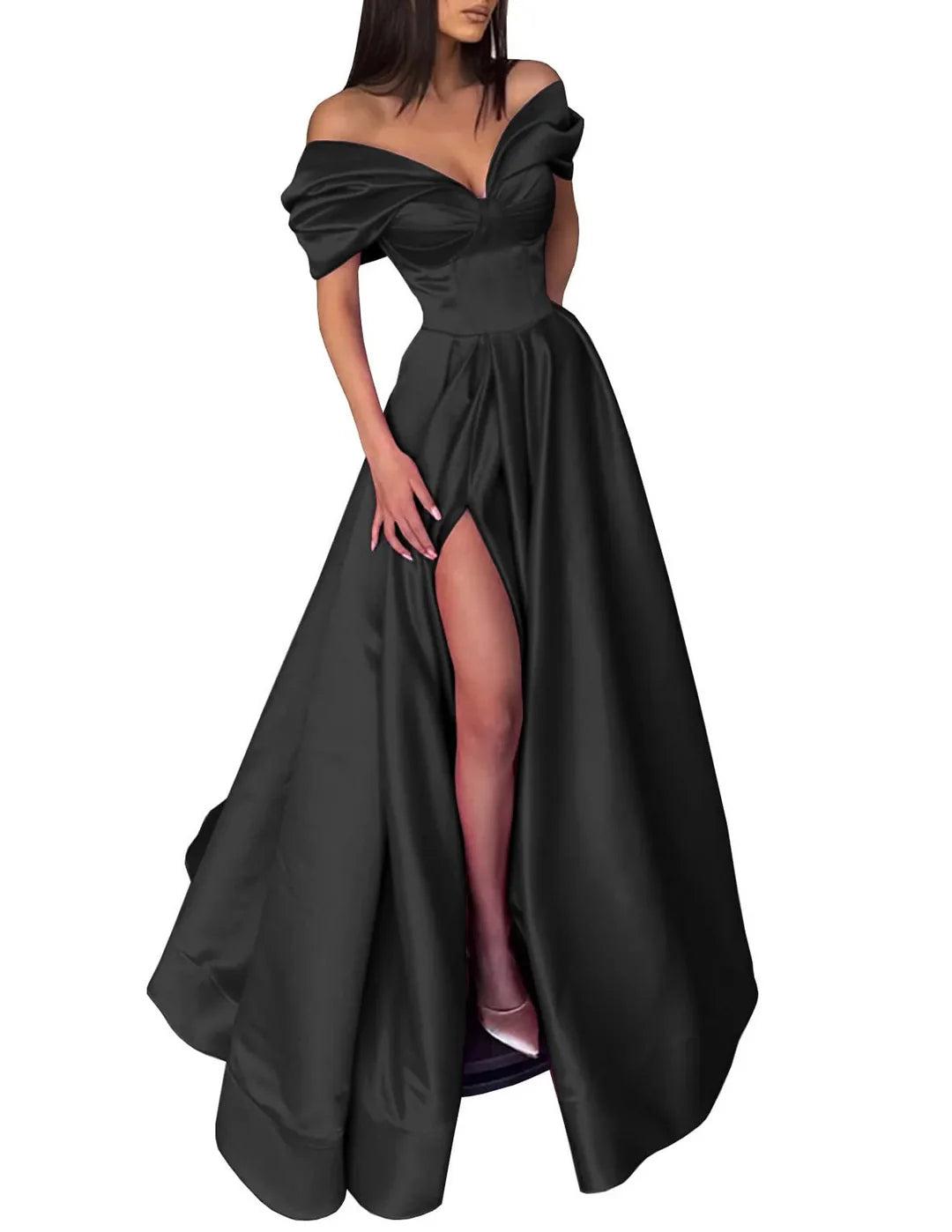 Wholesa A-Line Off The Shoulder Long Prom Dresses