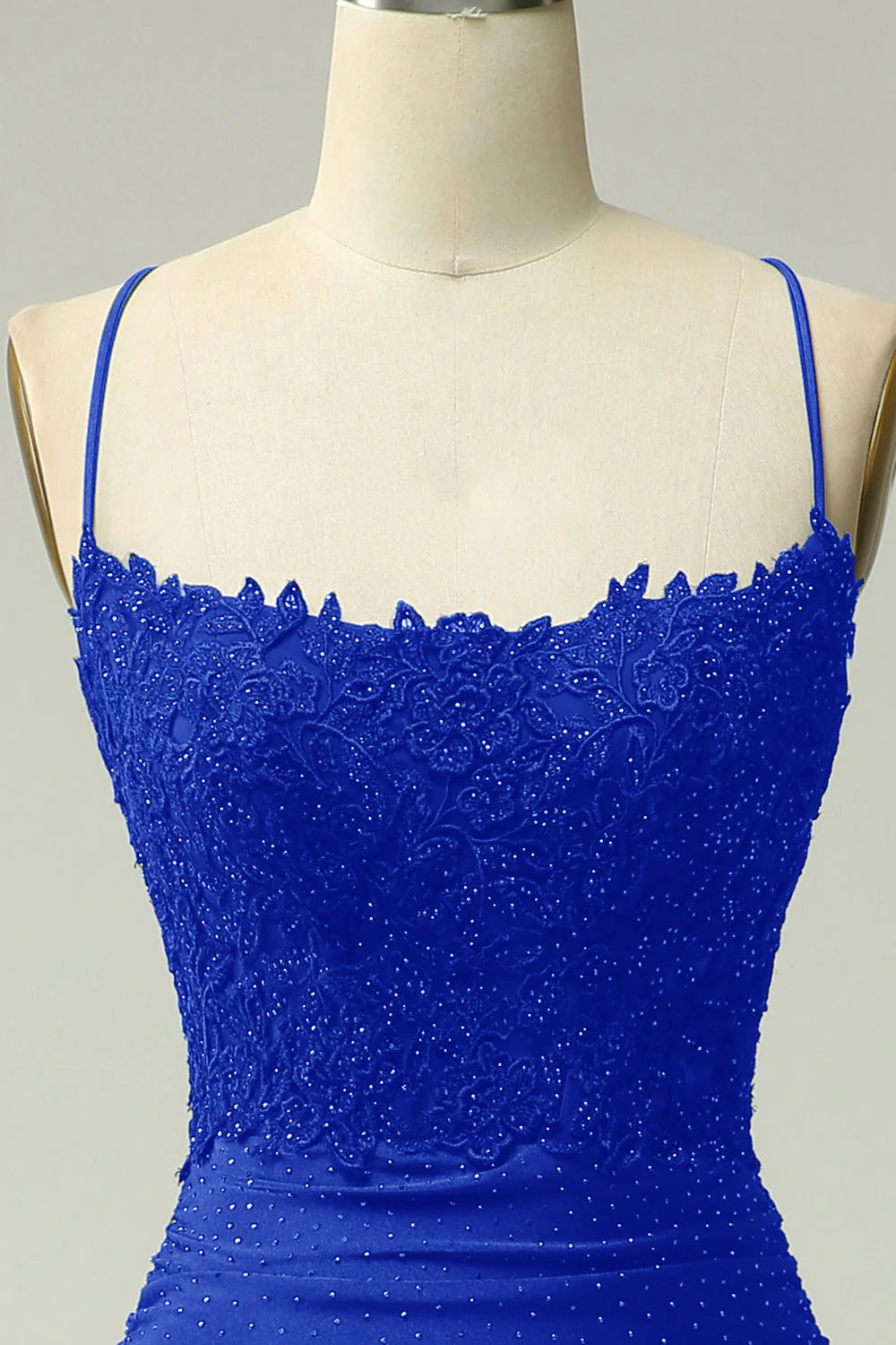 Wholesa Trendy Mermaid  Neck Royal Blue Long Prom Dress with  Beading
