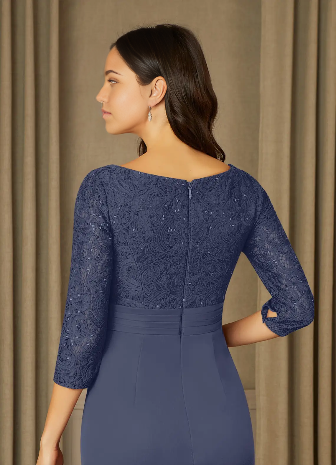 Wholesa Sheath Scoop Sequins Lace Stormy formal dresses evening dress Mother of the Bride Dresses