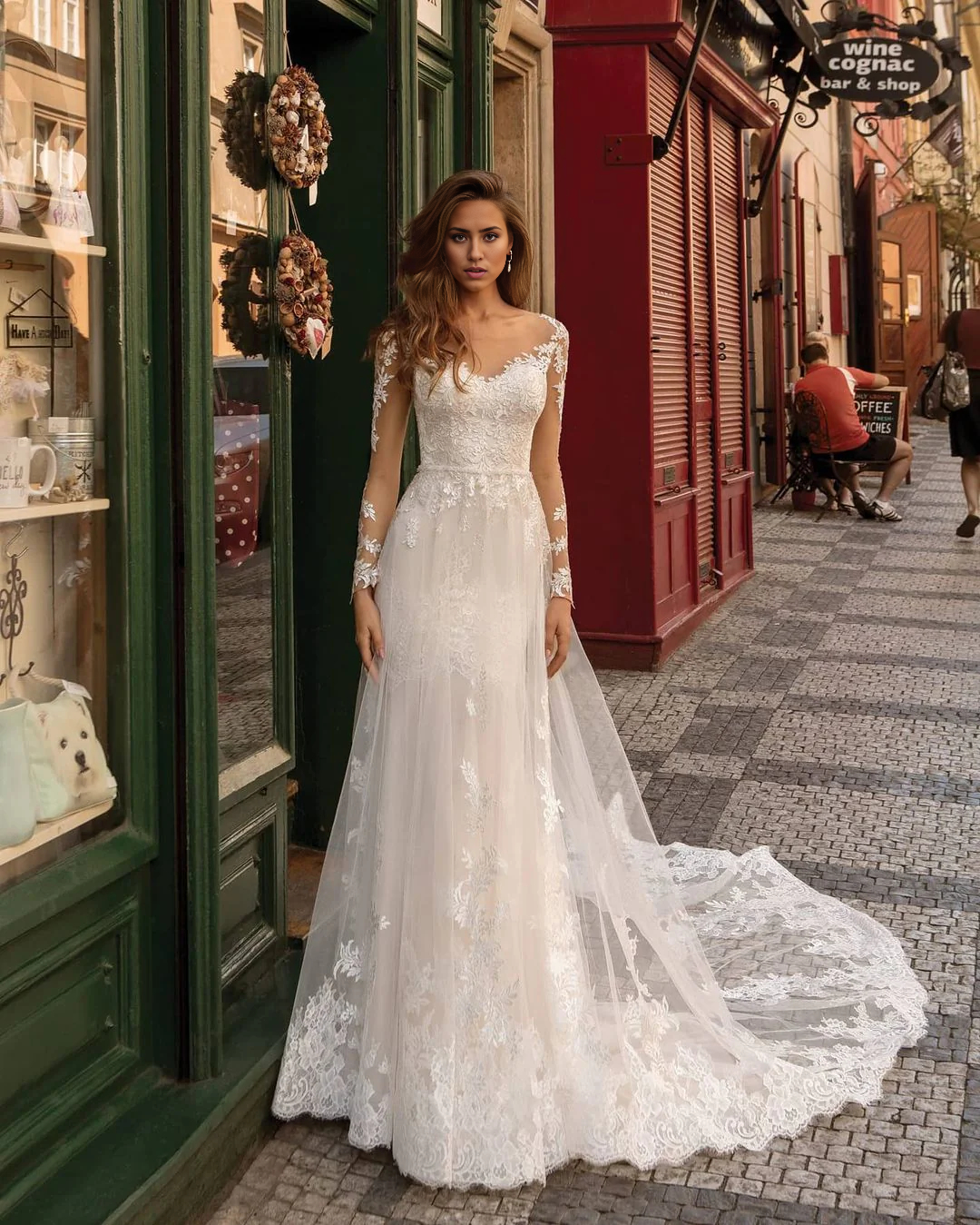 Wholesa Mermaid Long Sleeves Lace Wedding Dresses