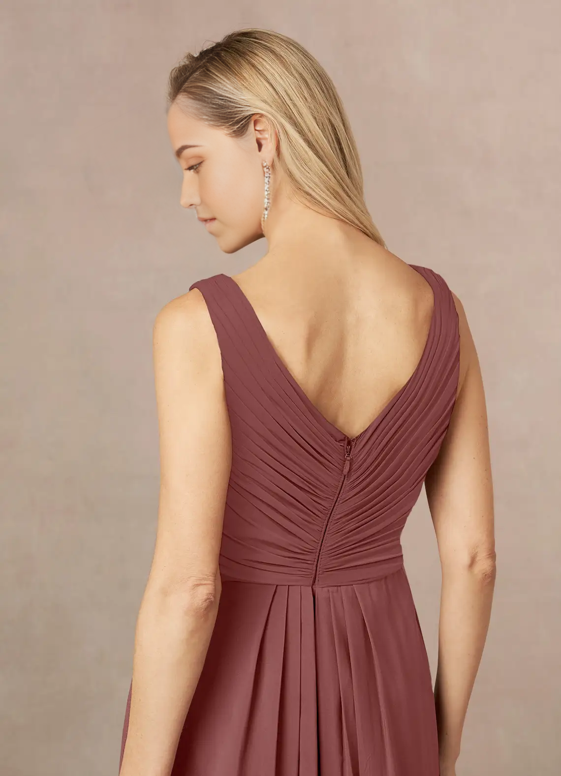 Wholesa A-Line V-Neck Pleated Chiffon Desert Rose formal dresses evening dress Mother of the Bride Dresses