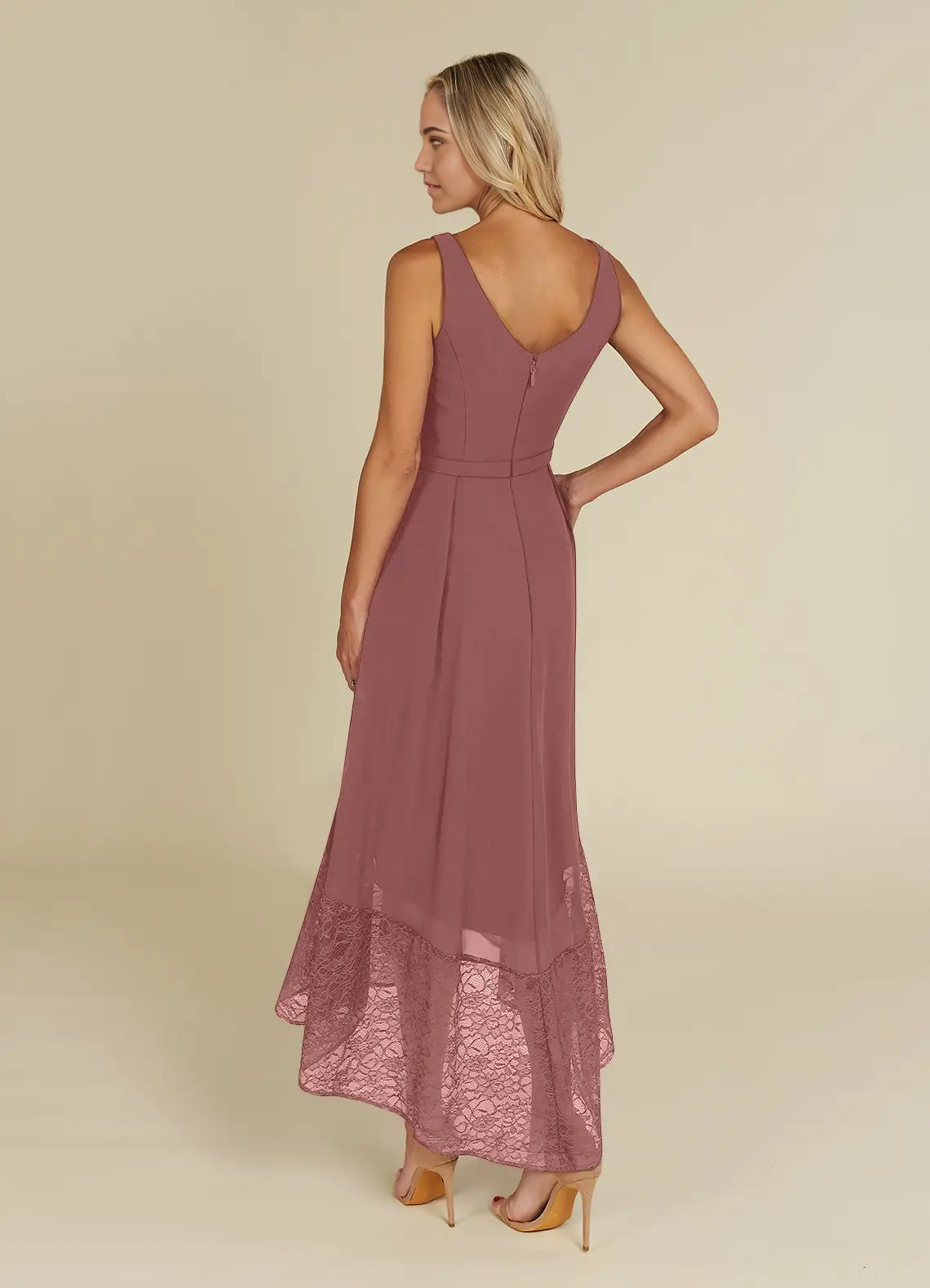 Wholesa A-Line V-Neck Lace Chiffon Desert Rose formal dresses evening dress Mother of the Bride Dresses