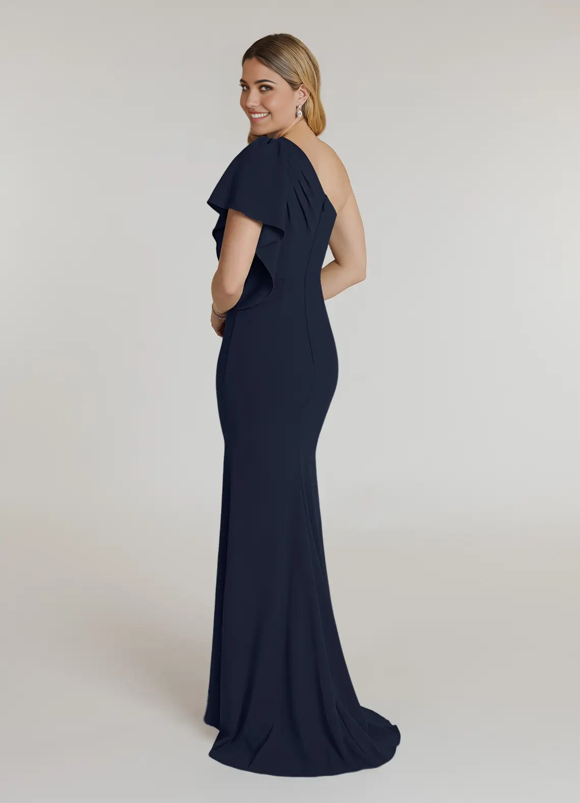 Wholesa Mermaid Pleated Dark Navy formal dresses evening dress Mother of the Bride Dresses